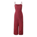 Classic Polka Dot Print Sleeveless Knotted Cut Out Jumpsuits