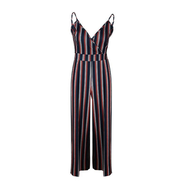 Hot Sale Casual Wide-leg Sexy V Neck Spaghetti Strap Jumpsuits