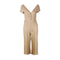 Casual Solid Color Short Sleeve V Neck Cropped Jumpsuits