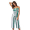 Bright Color Stripes Pattern Tube Top Cropped Jumpsuits