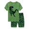 2 Pcs Boys Dinosaur Print Tops And Shorts Sleepwear Suit