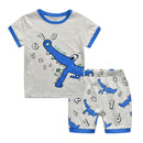 2 Pcs Boys Crocodile Letters Print Pajamas Suit