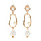 Fashion Irregular Hollow Metal Design Acrylic Beads Decor Earrings