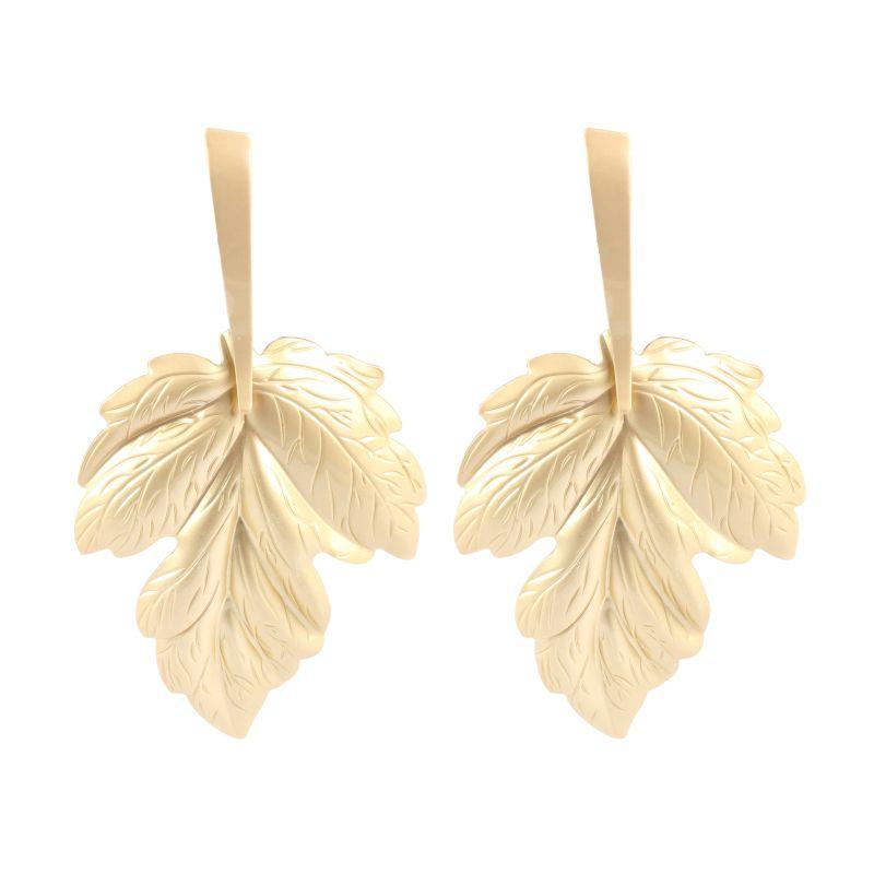 Fashion Leaf Shaped Golden Alloy Earrings