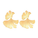 Fashion Golden Color Alloy Leaf Shaped Earrings