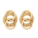 Creative Design Women Irregular Round Shape Matte Golden Earrings