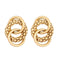 Creative Design Women Irregular Round Shape Matte Golden Earrings