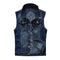 Men Cotton Buttoned Denim Sleeveless Jackets