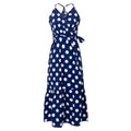 Elegant Women Vintage Polka Dot Print Flouncing Midi Dress