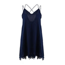 Hot Sale Solid Color Casual Spaghetti Strap Loose Pattern Chiffon Dress