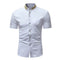 Men Plain Embroidered Stand Collar Shirt