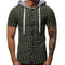 Men Plaid Print Hooded Shirt