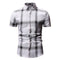 Men Plaid Print Short Sleeves Shirt