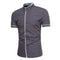 Men Color Blocking Stand Collar Shirt