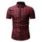 Men Fashion Print Casual Plaid Print Shirt