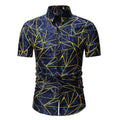 Men Casual Geometric Print Short Sleeves Shirt