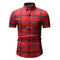 Men Plaid Print Loose Short Sleeves Shirt