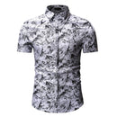 Men Fashion Print Casual Short Sleeves Shirt