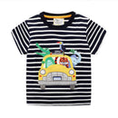 Boys Cartoon Animal Print Cotton Tee