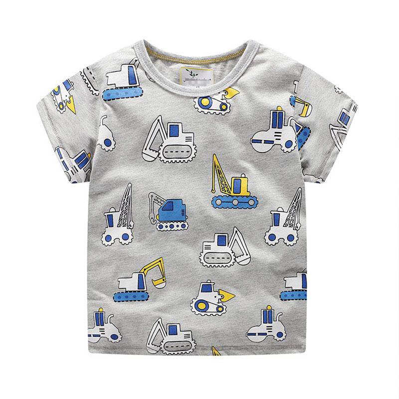 Boys Excavator Print Short Sleeves Tee