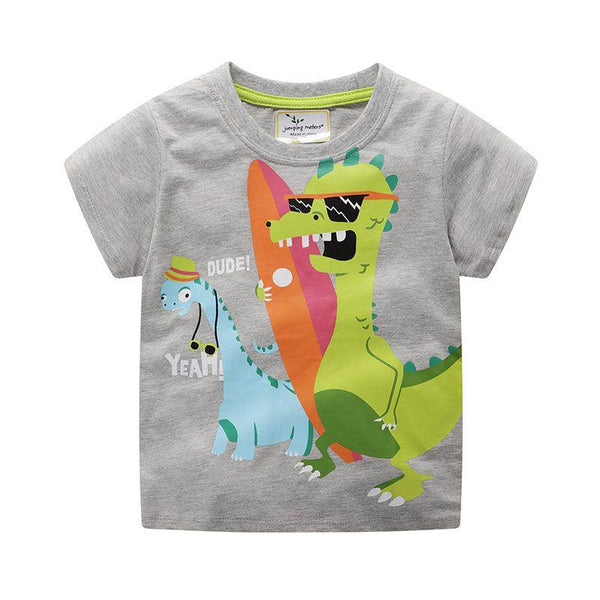 Boys Cute Dinosaur Print Cotton T-Shirt