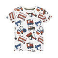 Kids Cartoon Car Print Short Sleeves T-shirt