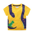 Boys Round Collar Cartoon Print T-shirt