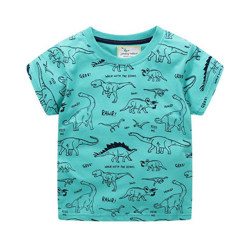 Kids Cartoon Dinosaur Print Short Sleeves T-shirt