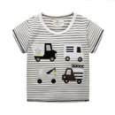 Kids Car Embroidered Soft Short Sleeves T-shirt