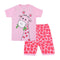 2 Pcs Girls Sika Deer Print Tops And Shorts Sleepwear Suit