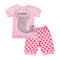 2 Pcs Girls Mermaid Print Tops And Love Heart Print Shorts Pajamas Suit