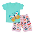 2 Pcs Girls Butterfly Print Sleepwear Suit