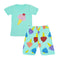 2 Pcs Girls Cotton Ice Cream Pattern T-shirts And Shorts Sleepwear Suit