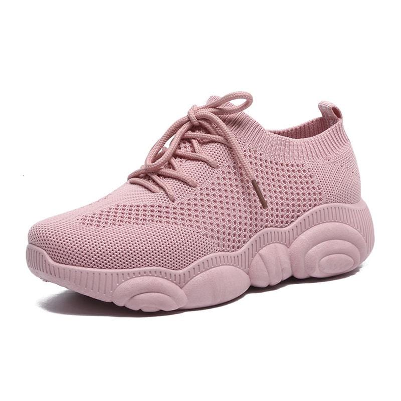 Women Mesh Lace-up Design Breathable Sneakers