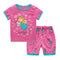 2 Pcs Girls Cartoon Fairy Print Tops And Shorts Sleepwear Suit