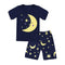 2 Pcs Kids Cartoon Moon Pattern Tops And Shorts Sleepwear Suit