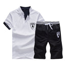 2 Pcs Men Fashion Polo Shirts And Lace-up Shorts