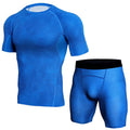 2 Pcs Men Quick Drying Snakeskin Print Fitness Set