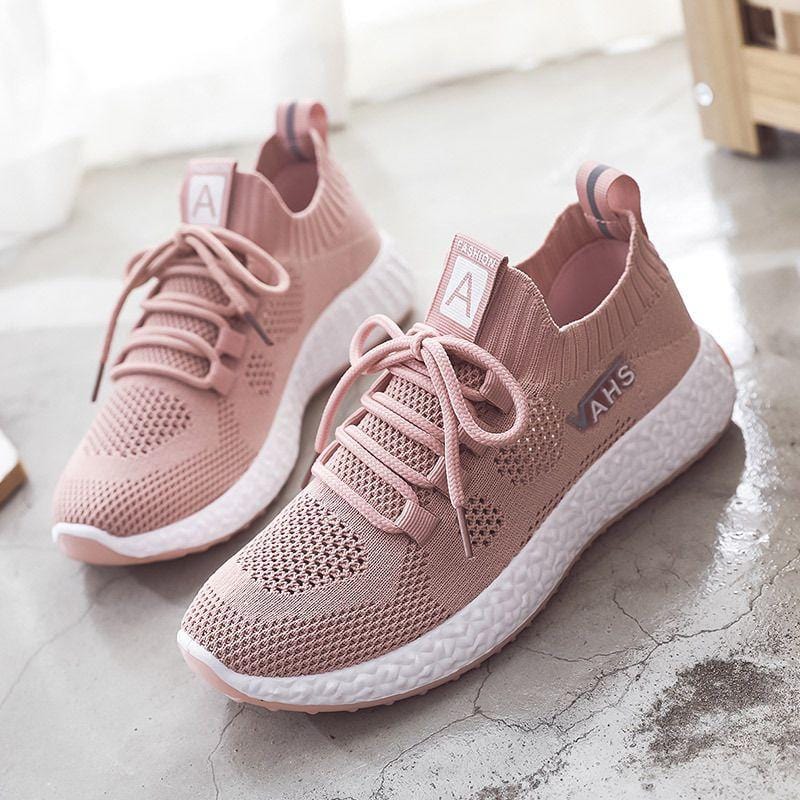 Women Mesh Lace-up Design Breathable Sneakers Shoes