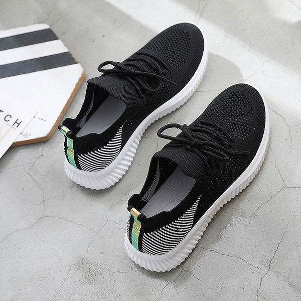 Fashion Color Blocking Design Women Mesh Hollow Out Breathable Trainers Shoes
