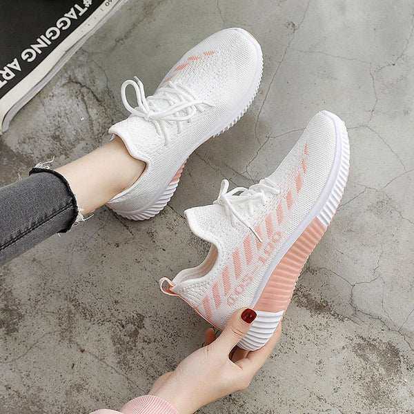 Lace-up Letter Print Design Women Breathable Sneakers Shoes