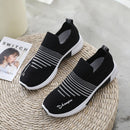 Mesh Upper Stripe Pattern Slip On Trainers Shoes