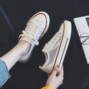 Women Fashion Hollow Out Lace-up Low Top Canvas Shoes