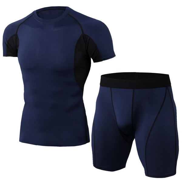 2 Pcs Men Fitness Running Sportswear Set