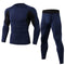 2 Pcs Men Super Elastic Quick Drying Long Sleeves Sportswear Set