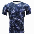 Men Fashion Print Casual Sports Quick Drying Short Sleeves Tees