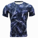 Men Fashion Print Casual Sports Quick Drying Short Sleeves Tees