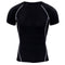 Men Slim Fit Line Design Sports Quick Drying Tees