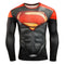 Men Superman Pattern Fitness Long Sleeves T-shirts