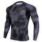 Men Snakeskin Print Fitness Running Long Sleeves Tops